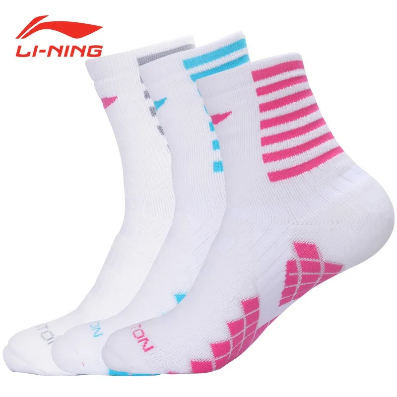 

Li-Ning Badminton Socks for Women Thickened Tower Cotton Li Ning Quick Dry Running Sportd Breathable Tennis Sock AWSK148 L623OLB
