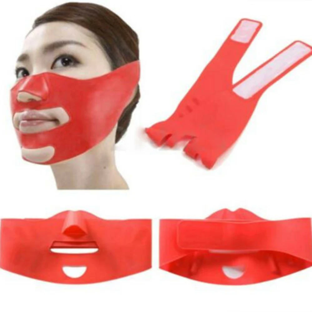 Силиконовая маска для лица в форме V, подтяжка лица для похудения, ремни для ухода за кожей, подтяжки