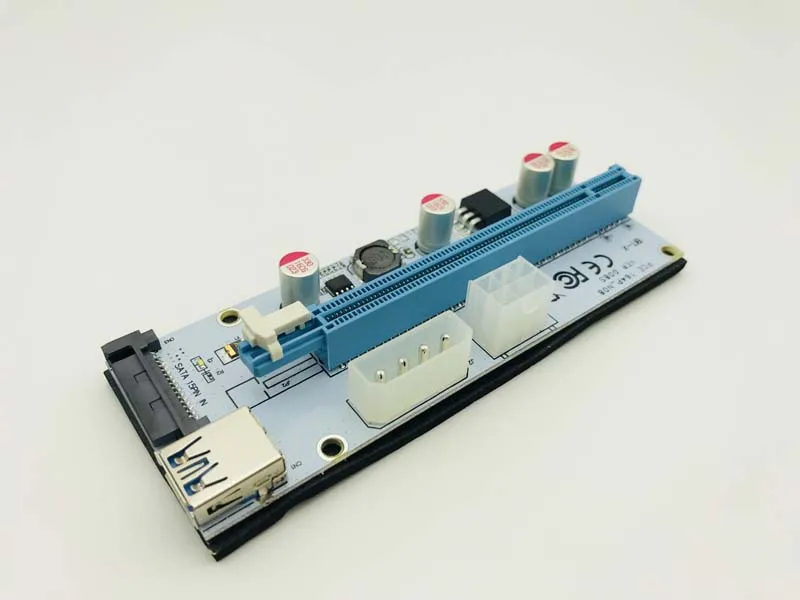 Адаптер PCI E 3 в 1 10 шт. 4 контактный разъем Molex 6pin SATA 60 см PCIE 1x к 16x переходная карта