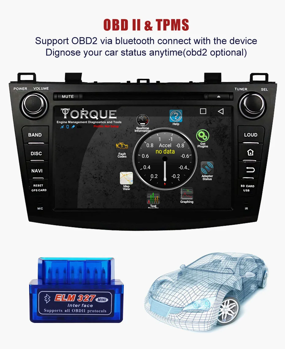 Cheap KANOR Octa Core Android 9.0 4+32g 2din Car Radio For Mazda 3 2010-2012 With Multimedia GPS Navigator WIFI Radio Cassette Recorde 9