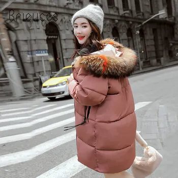 

Brieuces Fur Parkas Women Down Jacket New 2018 Winter Jacket Women Thick Snow Wear Winter Coat Lady Clothing Female Jackets Park