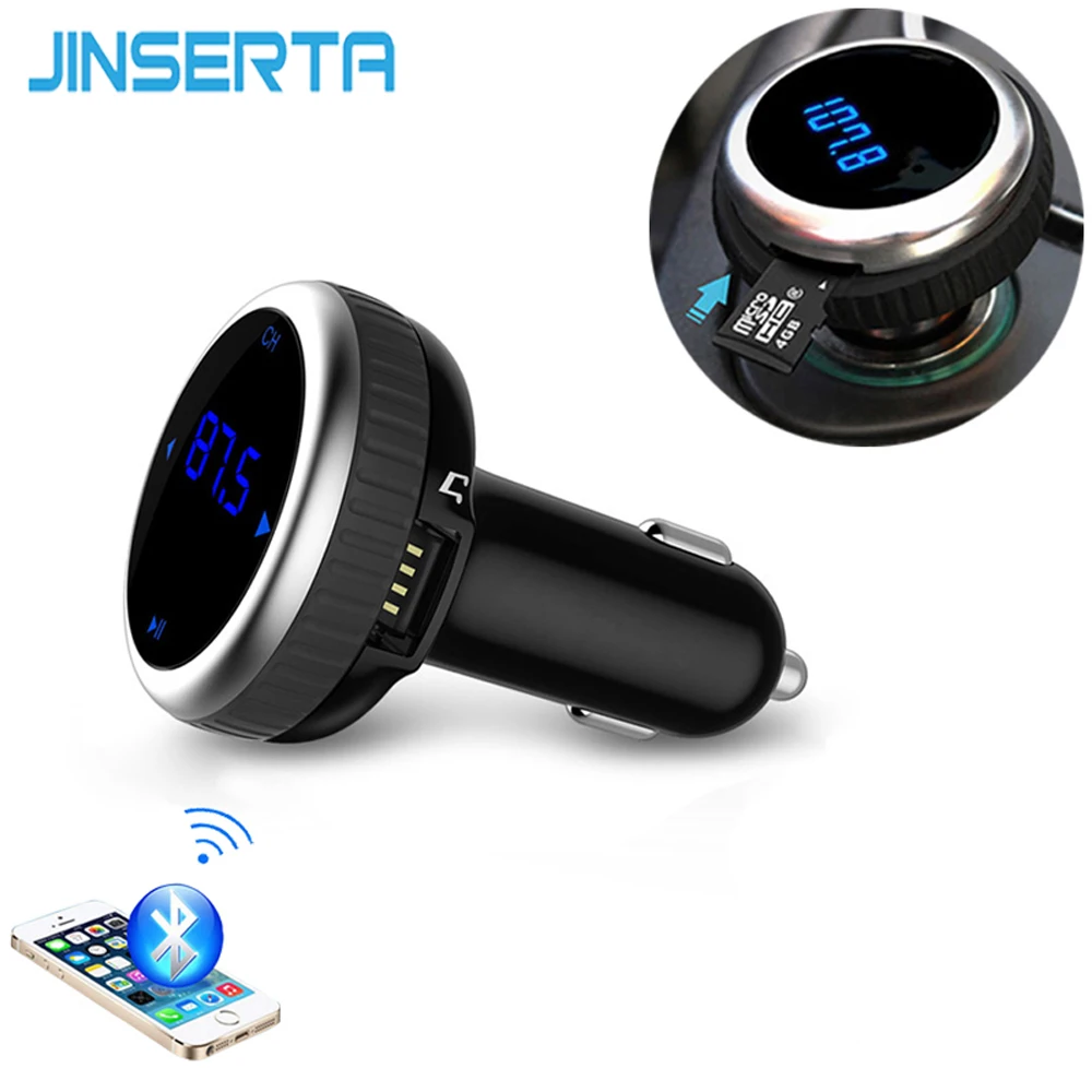 JINSERTA Car MP3 Audio Player Bluetooth FM Transmitter Wireless FM