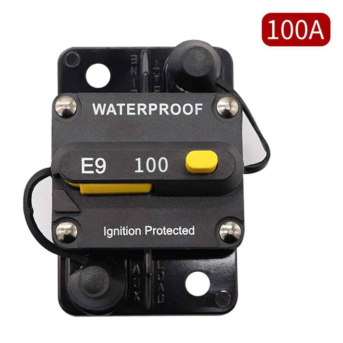 

DIY 100A Waterproof Circuit Breaker Fuse Holder with Manual Reset Toggle Switch 12V- 72V DC