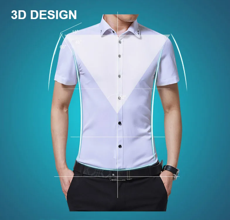 IRicheraf размера плюс 3XL 4XL 5XL Non-iron официальные мужские рубашки с коротким рукавом рубашки Camisa Masculina Фиолетовый Белый Черный