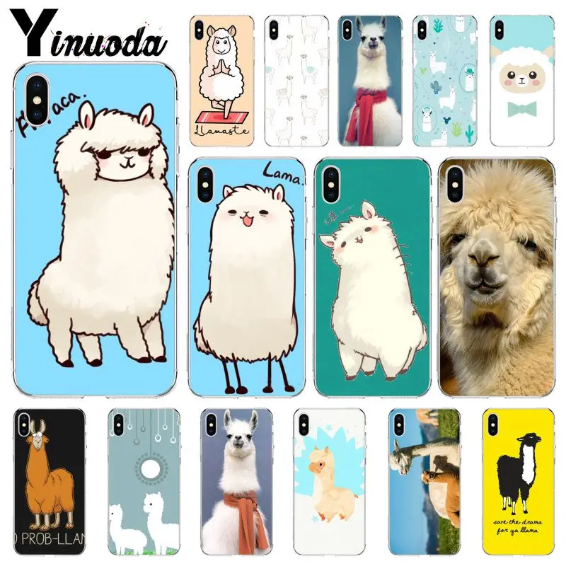 

Yinuoda Lama Llama Alpacas Animal Pattern Pattern TPU Phone Cell Phone Case for iPhone X XS MAX 6 6s 7 7plus 8 8Plus 5 5S SE XR