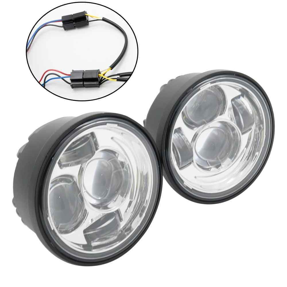 For Harley Motorcycle Dyna Fat Bob Daymaker Style Headlights 4.65inch High Low Beam FatBob Dual Headlamp For Harley Dyna Light (41)