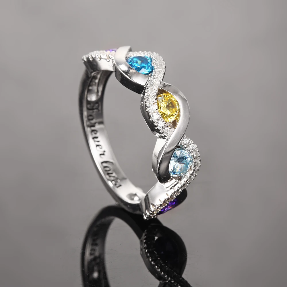 L11 925 Silver Custom Name Ring For Women Personalized Engagement Ring Customized Birthstone Rings Anniversary Gift (2)