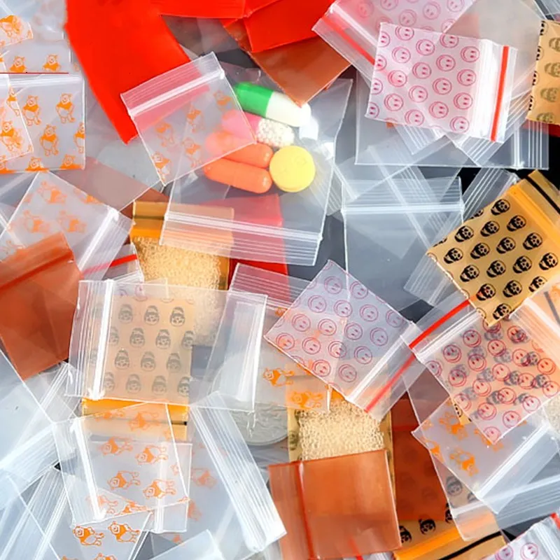 HARDIRON 500 قطعة البسيطة PE البريدي قفل أكياس صغيرة البنود حقيبة التخزين حقيبة تعبئة بلاستيكية القرط قلادة عصابة التعبئة والتغليف أكياس