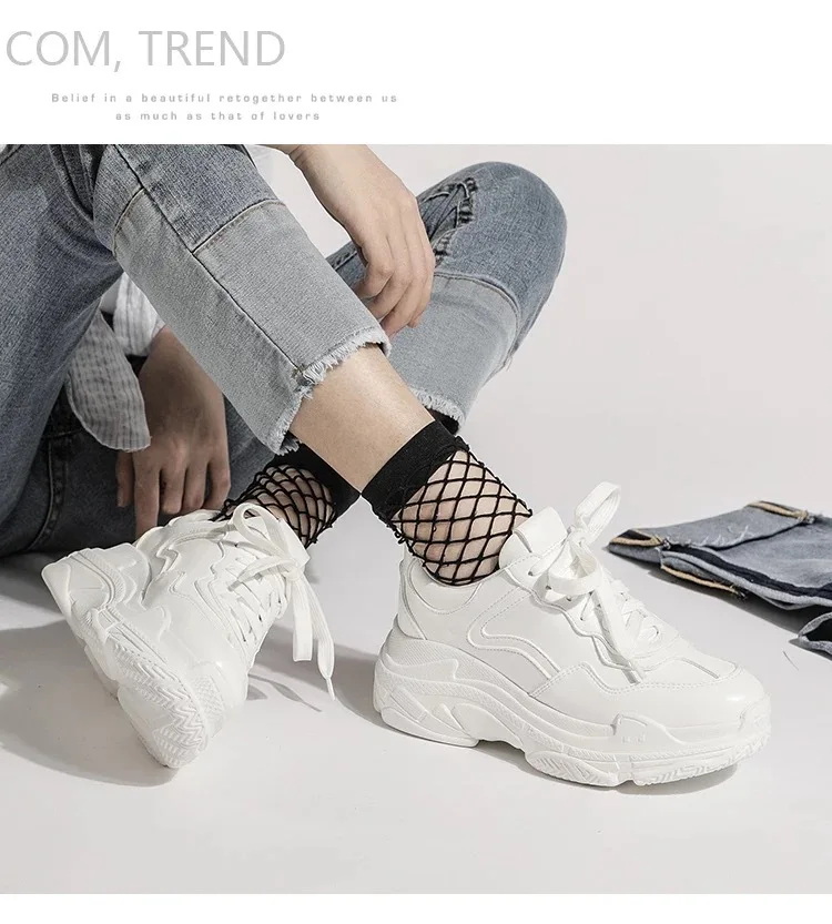 Spring Fashion Casual Women Shoes Woman White Shoes Flat Platform Sneaker Women Cross-strung Lace-Up Women Trainers