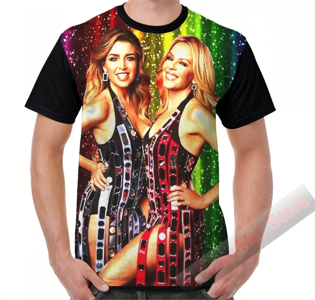 Летняя графическая футболка мужские топы футболки Kylie Minogue &amp Dannii - 100 градусов