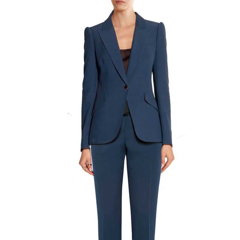 New fashion women business suits formal office work pants suits plus size jacket and Trousers female long sleeve blazer set