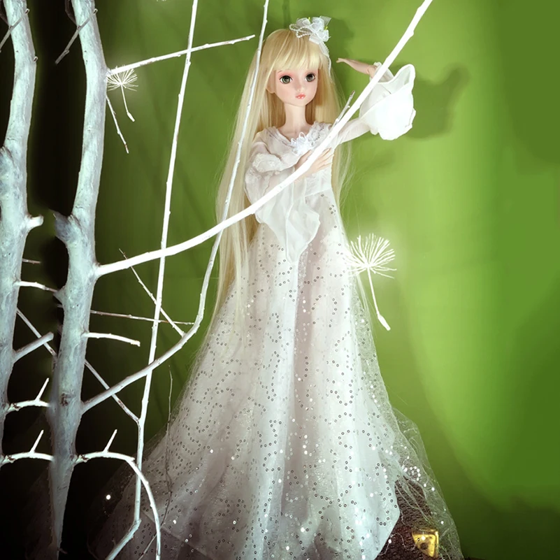 Abbyfrank 60 см большая BJD кукла силиконовые игрушки платье парик одежда обувь макияж