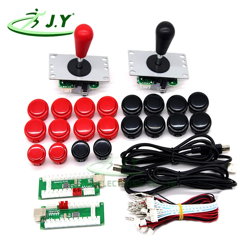 

2 player arcade DIY kit zero delay USB controller PC joystick + button + oval sphere + MAME and Raspberry Pi PS3 HOME