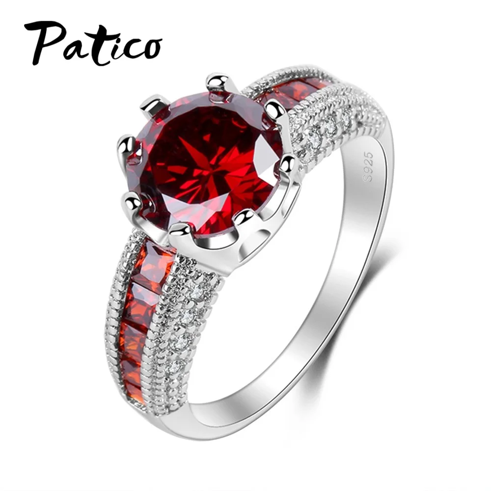 

PATICO Real Pure 925 Sterling Silver Wedding Band Rings for Women Bling Bling AAA Cubic Zircon Stone Jewelry Top Quality Sales