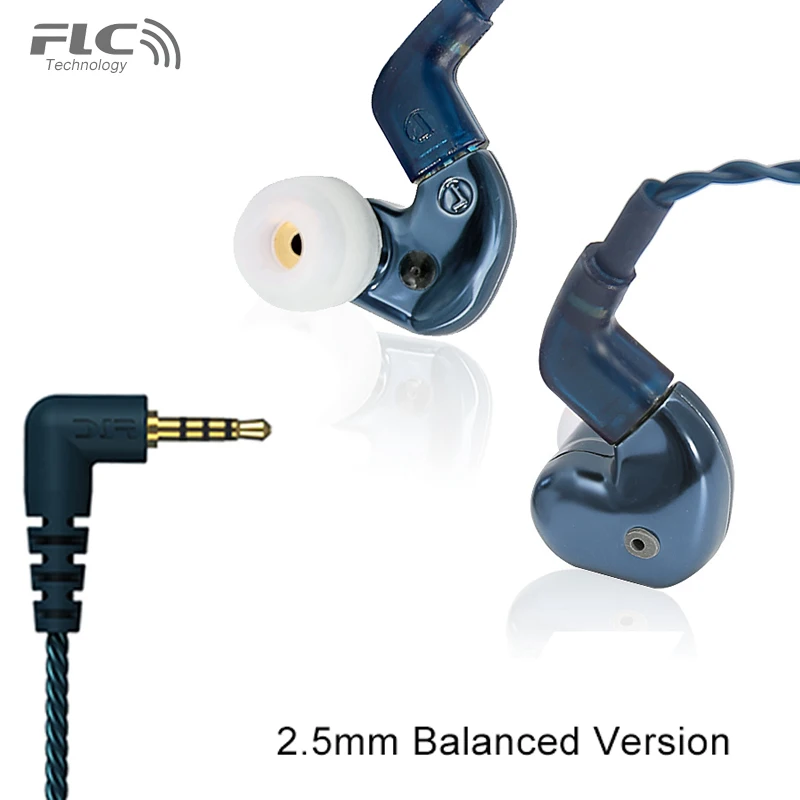 Forest FLC8S IEM HiFi гибридные наушники с тройным драйвером 2BA+ динамические наушники-вкладыши - Цвет: Blue-2.5mm