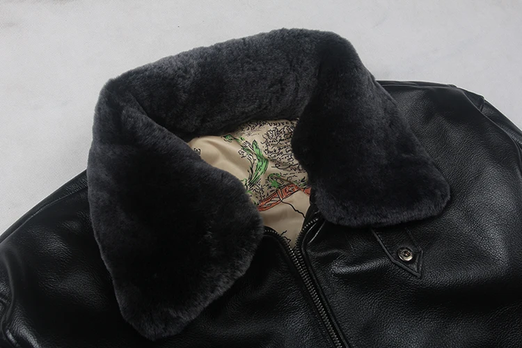 Летные куртки ВВС, мотоциклетная куртка из натуральной кожи, Мужское пальто из коровьей кожи, куртка-бомбер с меховым воротником