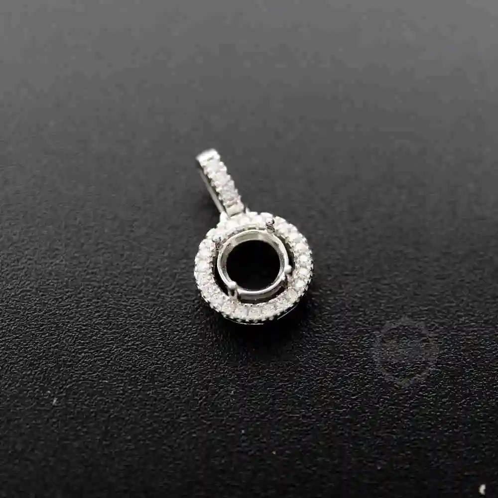 6-8 мм простой круглый зубец ободок настройки для CZ камень Твердые 925 пробы серебро DIY Подвеска Шарм лоток 1411207