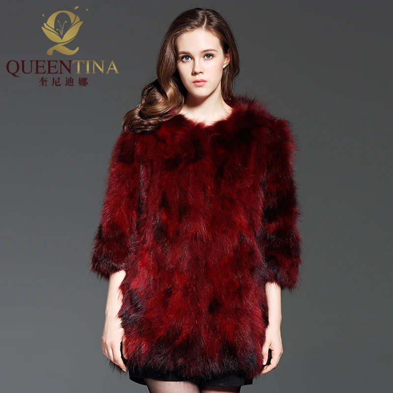 Véritable Femme Femmes Laveur Mode Fourrure Raton Outwear Nouvelle Hiver Chien Naturel Réel 2018 Manteaux Chaud Rouge Vestes Viverrin Épais De Marque WaBFqBC