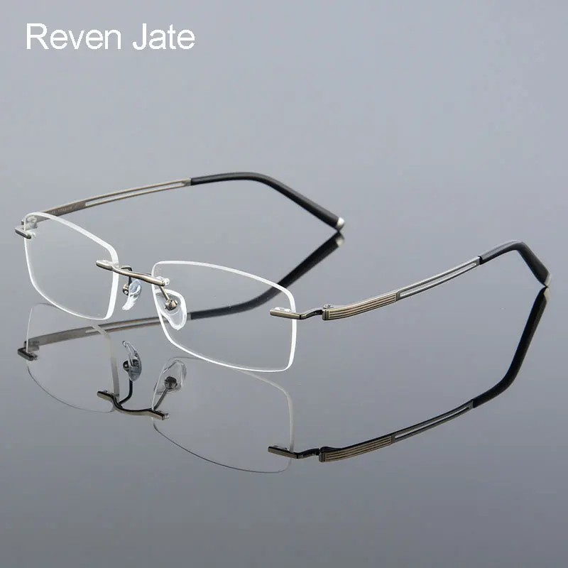 

Reven Jate Rimless Titanium Alloy Optical Eyeglasses Frame for Men Prescription Eyewear Glasses Spectacles Man Eyepiece Male