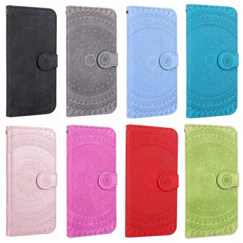 

Leather Wallet Case For Moto G7 Play For Huawei P30 Pro P20 Y6 Y7 2019 For Samsung A70 A60 A50 A40 Datura Flower Flip 50PCS