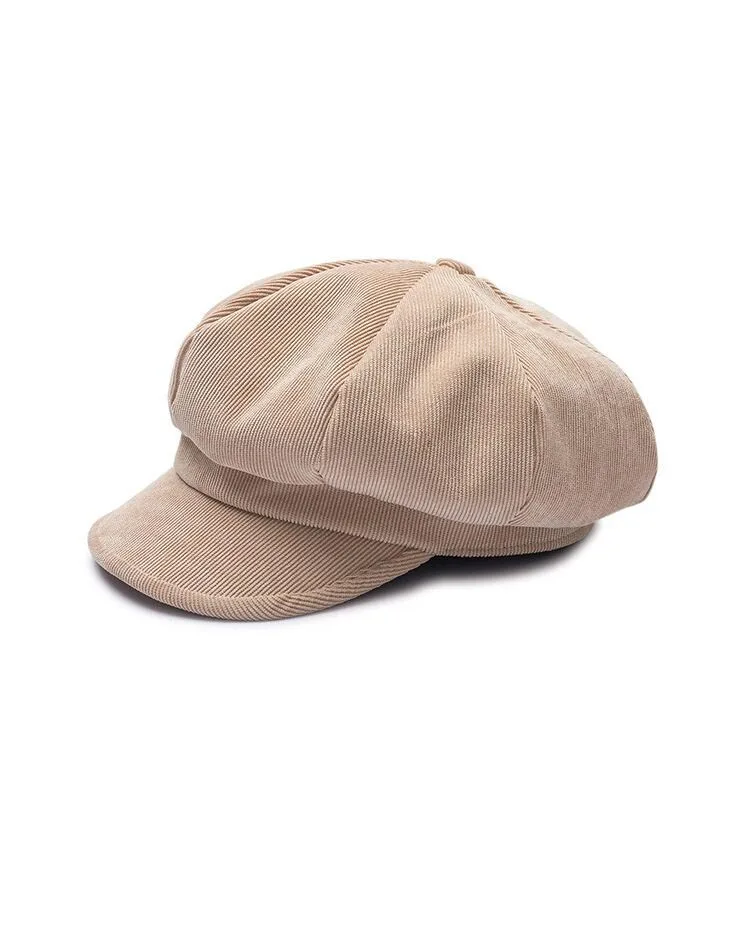 Унисекс восьмиугольная шапка для женщин Зимняя Вельветовая ткань Gorras Planas Мужская Newsboy кепки Женские однотонные шапки для мужчин береты
