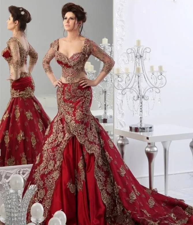 red marriage gown