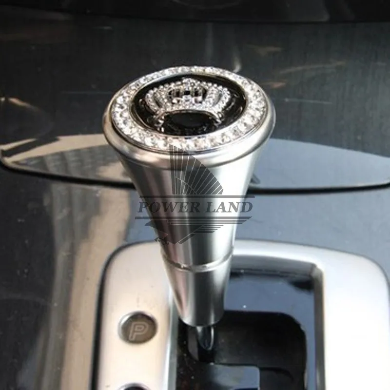Автомобильный Стайлинг, Модифицированная кристальная черная ручка переключения передач, Золотая Корона, логотип, Универсальная автомобильная гоночная ручная ручка переключения передач