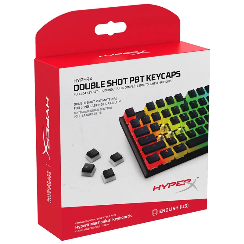 Kingston HyperX Double Shot Pudding Key cap pbt Full 104 полупрозрачная Механическая Крышка для клавиатуры