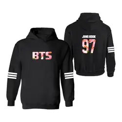 Корейский Звезды BTS классический 4xl Толстовки с капюшоном для женщин; большие размеры в Bangtan мальчики Для женщин толстовки кофты с капюшоном