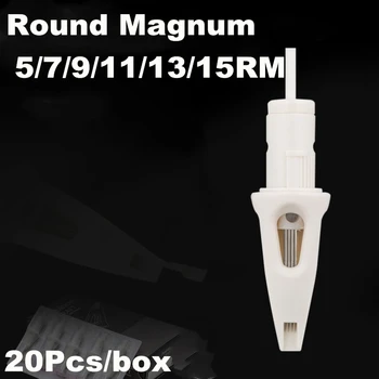 

Newst White Cartridge Tattoo Needles Round Magnum 5/7/9/11/13/15RM For Tattoo Machine 20Pcs/box Free Shipping