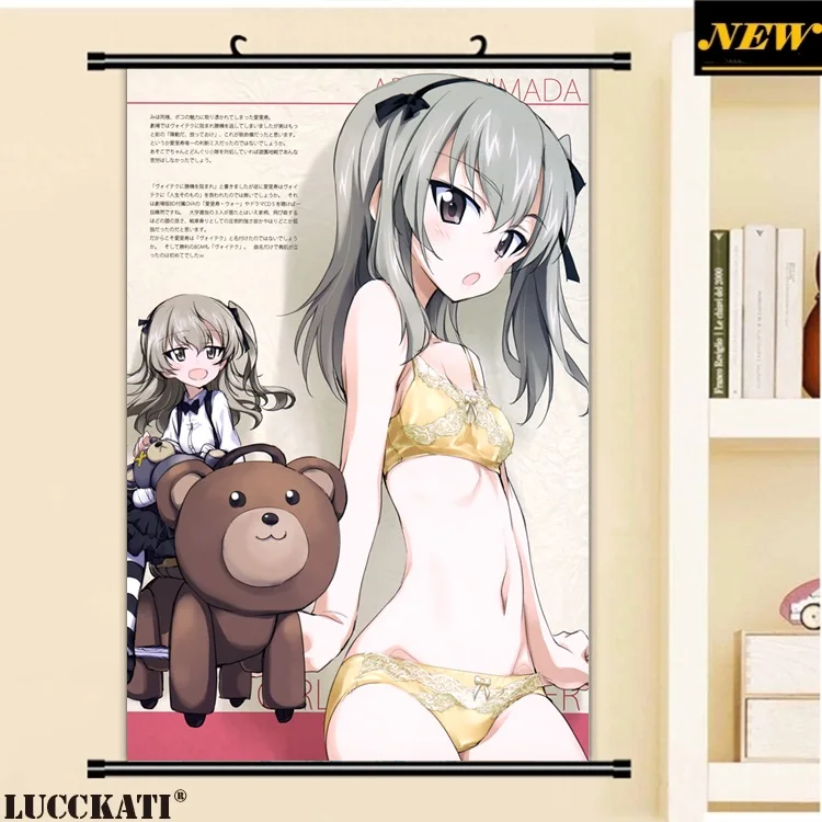 

Girls und Panzer shimada arisu loli bra cleavage uniform cartoon anime wall scroll picture mural poster cloth canvas painting