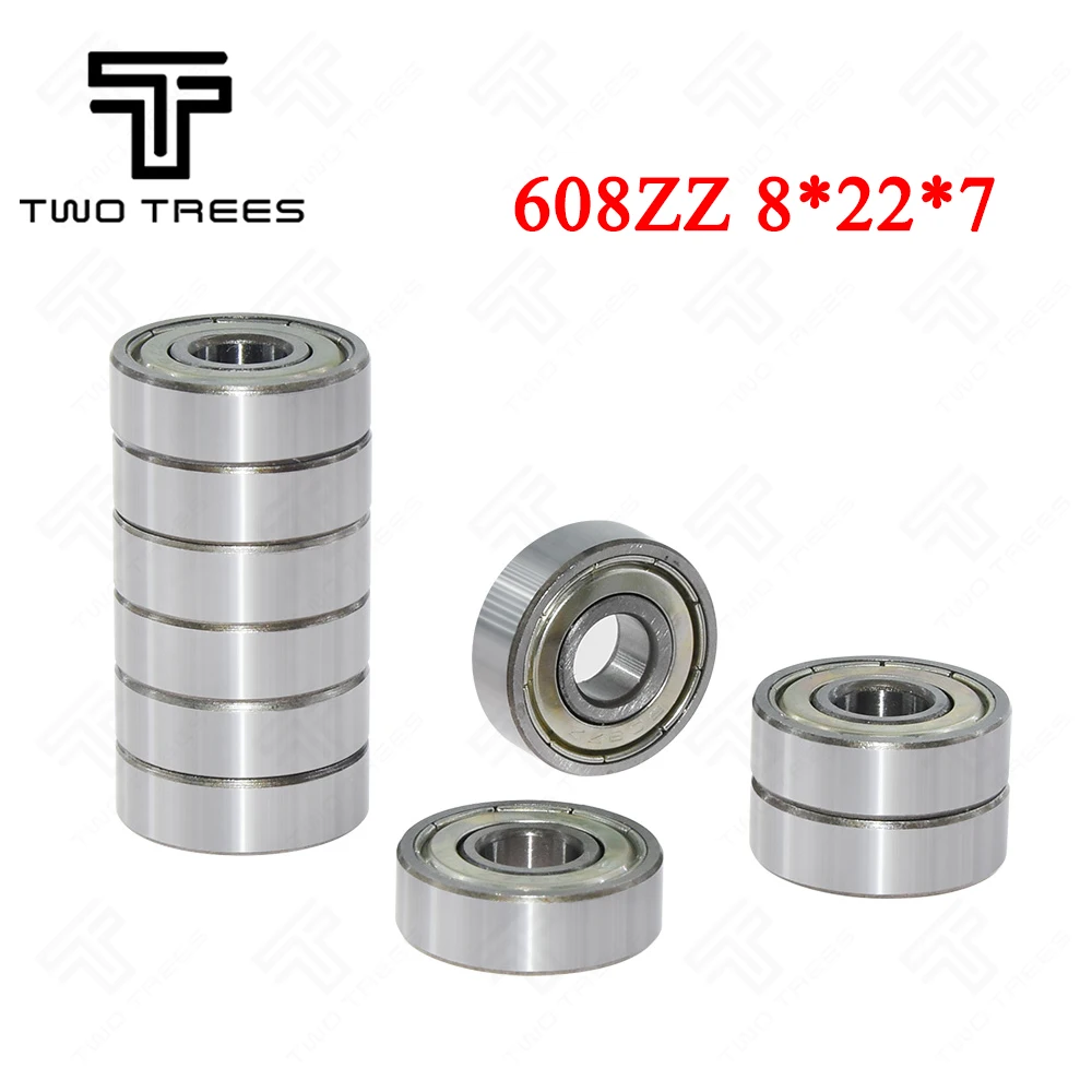 10Pcs 608ZZ Deep Groove Ball Bearings 8*22*7mm for 3D Printer Bore