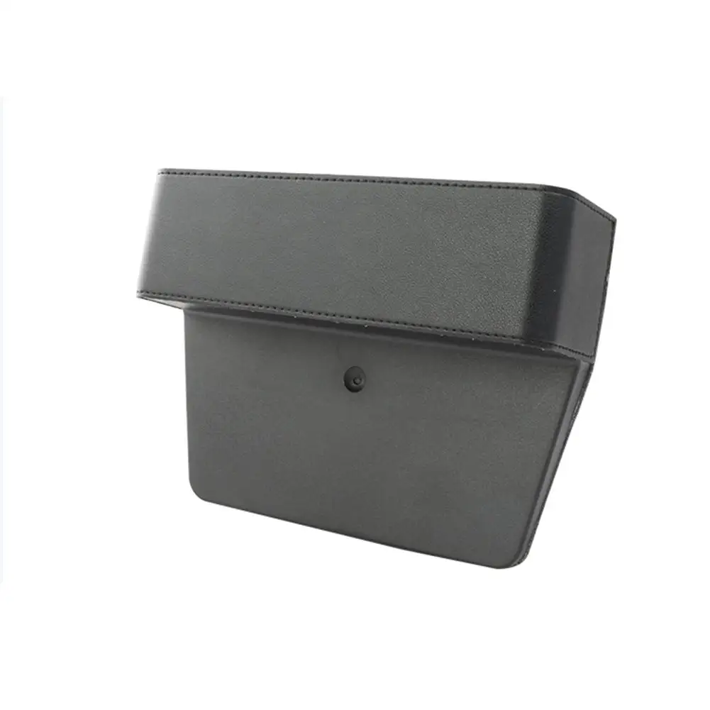 Кожаное автомобильное сиденье стеганая коробка для хранения многофункциональное автомобильное сиденье щелевой отсек и коробка для монет сумка для хранения мобильных телефонов чехол для телефона - Название цвета: Black