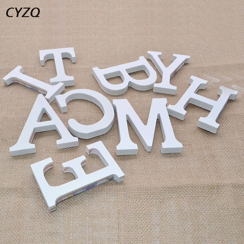 

1pc White Wooden Letters English Alphabet Word Personalised Name Design Art Craft Free Standing Heart Shape Wedding Home Decor