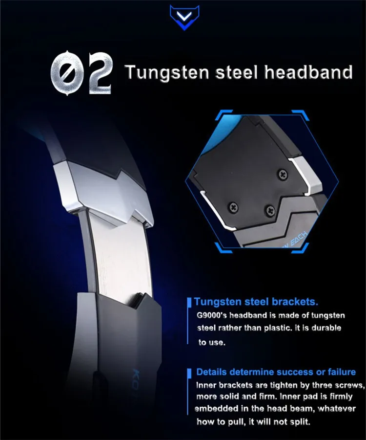 G9000 USB 7.1 Surround Sound Version Game Gaming Headphone Computer Headset Earphone Headband with Microphone LED Light (4)