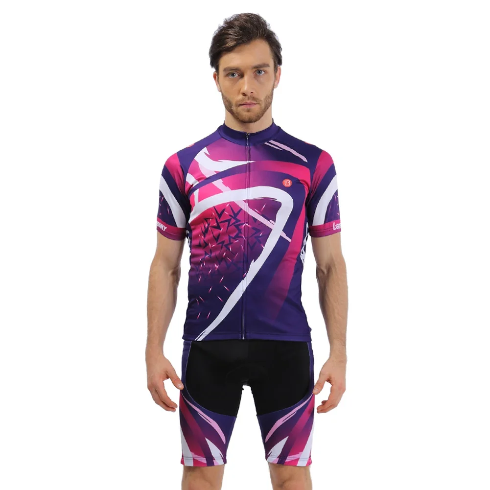 Семейная коллекция, профессиональная команда, Мужская велосипедная футболка, комплект с коротким рукавом, одежда для горного велосипеда, женская одежда для велосипеда, детская одежда для велоспорта - Цвет: men set purple