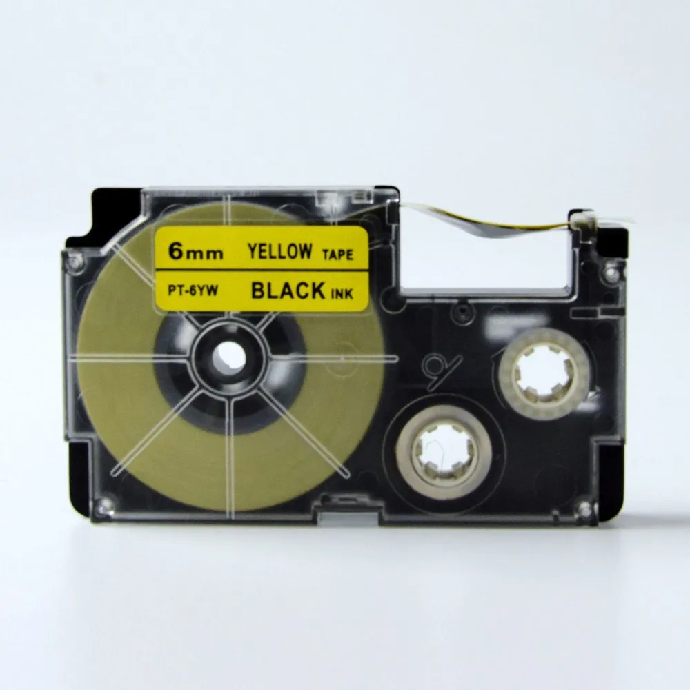 50 шт./лот 6 мм EZ-label черный на желтом XR-6YW1 XR-6YW картридж для EZ-label печати KL-100, KL-120