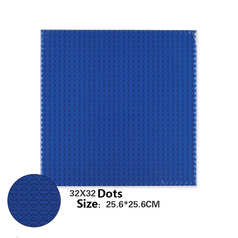 Двухсторонние опорные пластины пластиковые маленькие кирпичи опорные пластины совместимые классические размеры строительные блоки строительные игрушки 32*32 - Color: 25.6X25.6CM Blue