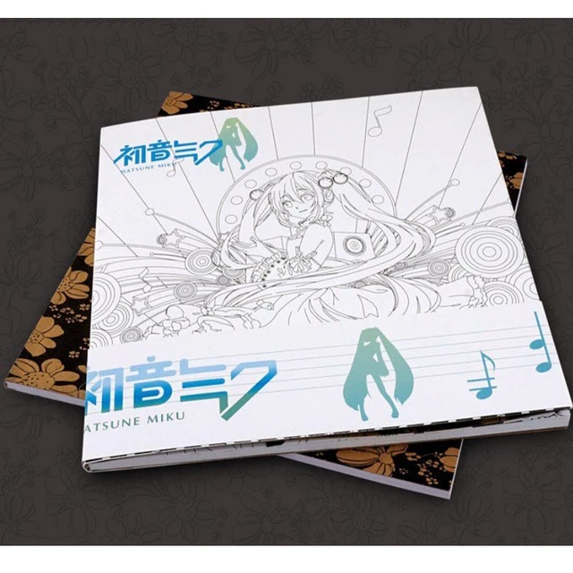 hatsune miku coloring book for children adult relieve stress kill time fashion graffiti painting drawing anime