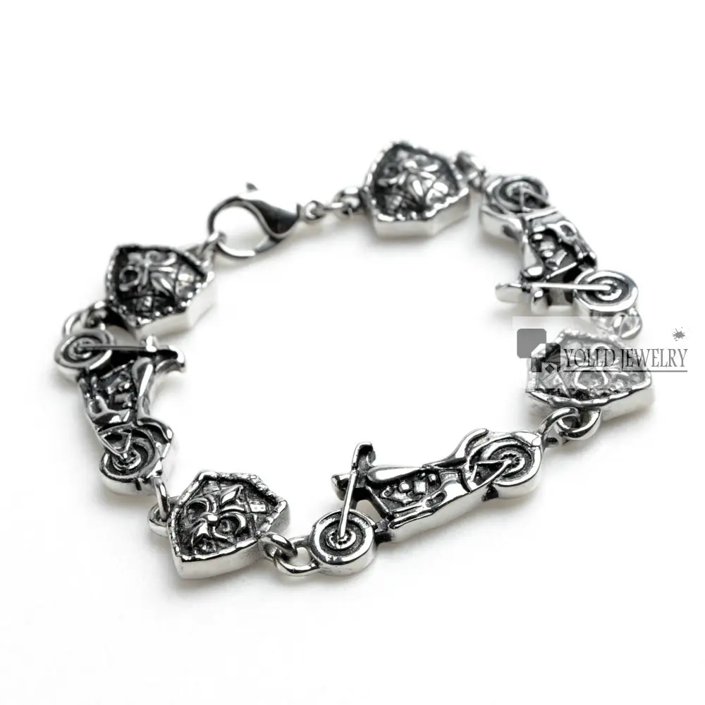 Heavy Metal Punk Rock and Roll Stainless Steel Skull Bracelets/Chain