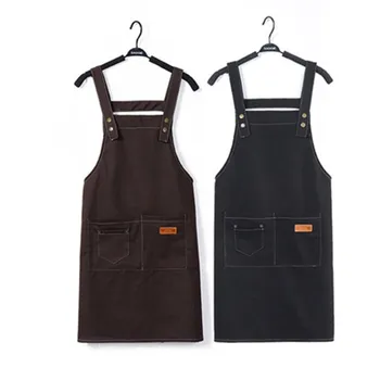 

Durable Cotton Polyester Apron Woman Man Cooking Panting Aprons Durable Restaurant Working Clothes Coffee Use Nail Salon Aprons