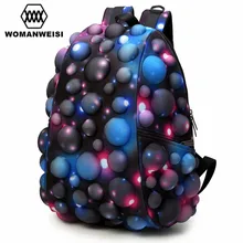 2017 de lujo harajuku colorido galaxy mujeres hombres mochila bolsa de la escuela adolescente femenino fresco del ordenador portátil masculina mochila mochila