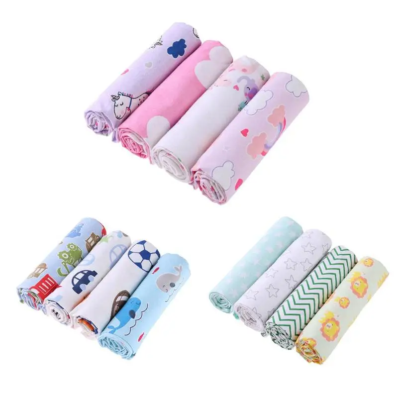 

2018 4pcs/set Cute Baby Blankets Patterns Fleece Infant Swaddle Bebe Envelope Stroller Wrap For Baby Kids Bedding Blanket