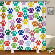 Kiwiberry Paw Print bathroom Shower Curtain Fabric Liner with 12 Hooks 72Wx80H inch Waterproof and Mildewproof Kiwiberry Paw Print bathroom Shower Curtain Fabric Liner with 12 Hooks 72Wx80H inch Waterproof and Mildewproof