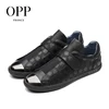 OPP Hook&Loop Flats Casual Shoes Men Shoes Punk Hip Hop Loafers For Men Metal Rivet Shoes Cow Leather Loafers Footwear For Men ► Photo 2/6