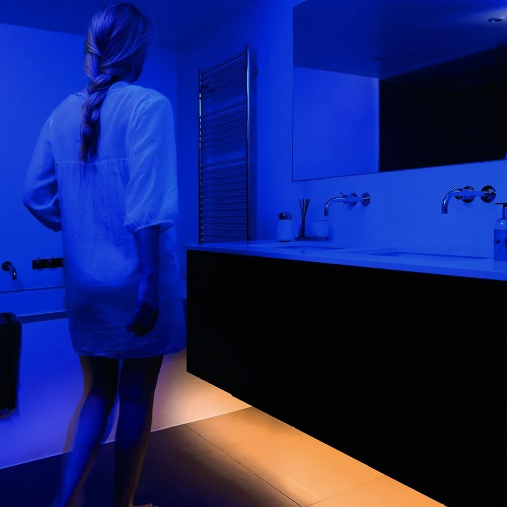 Светодиодная лента датчик движения Ночной светильник, водонепроницаемая светодиодная подсветка под шкаф активированный светильник кровати, таймер автоматического отключения