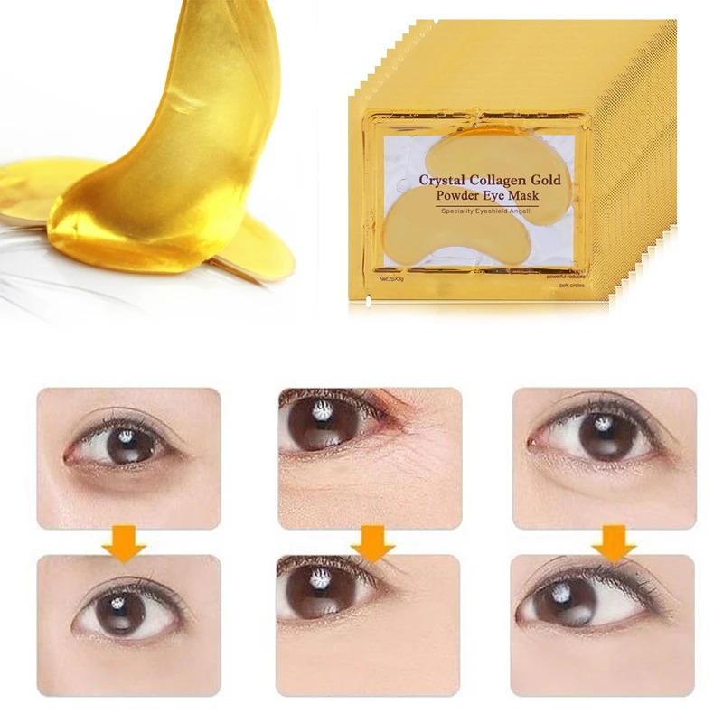 

20pcs=10pair Gold Masks Crystal Collagen Eye Mask Pads Lifting Firming Eye Bag Remove Dark Circles Anti Aging Eye Skin Care