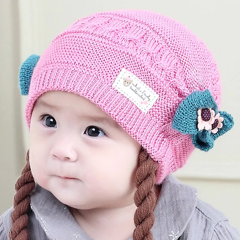 

Baby Pom Pom Winter Hat For Toddler Boys Girls Wig Hats Kids Warm Knitted Hat Newborn Beanie Cap Fashion Cute Infant Cap