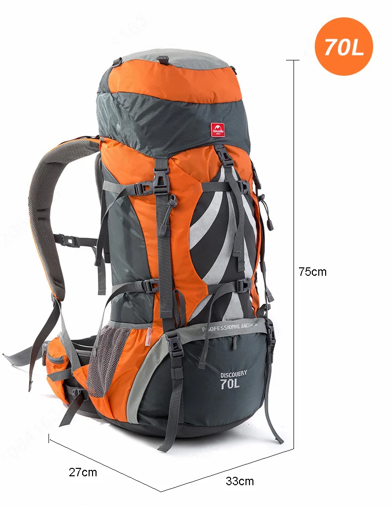 NatureHike Мужская Спортивная Сумка Профессиональный альпинистский рюкзак водонепроницаемый большой емкости 70L Открытый Горный рюкзак