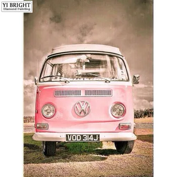 

Full Square/Round Drill 5D DIY Diamond Painting "Pink car" Embroidery Cross Stitch Mosaic Home Decor Gift JCC